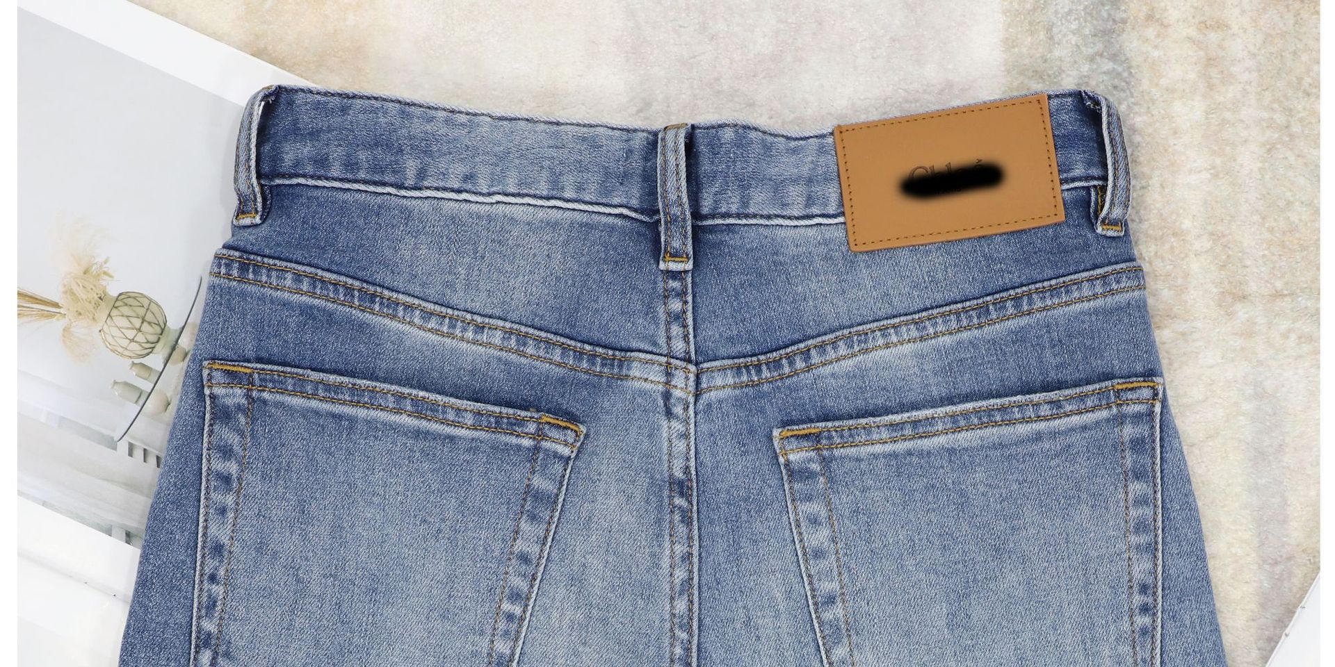 C brand straight-leg jeans for women, blue, versatile, fitted, high-waisted, flared nine-inch trousers for women 2026 early Spring pic 15