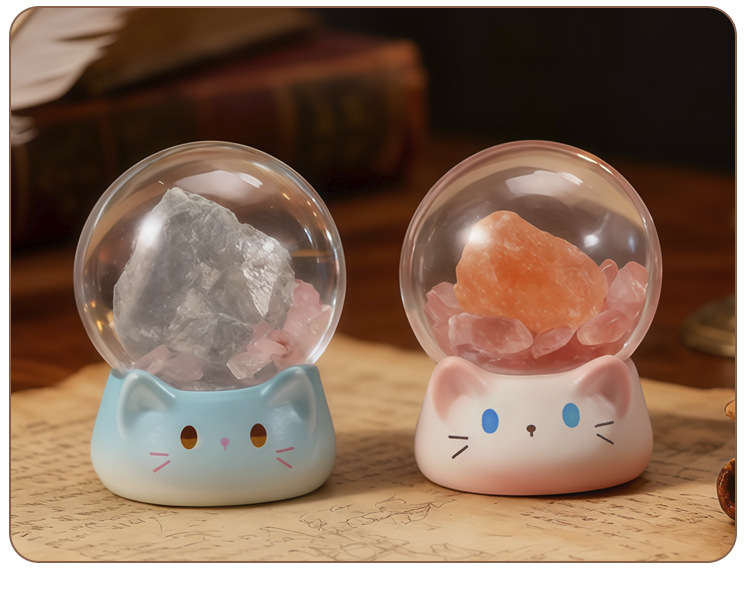 Cute cartoon cat Jingjing Crystal Blind box, creative crystal ball design, desktop decoration gift, gift decoration blind box pic 11