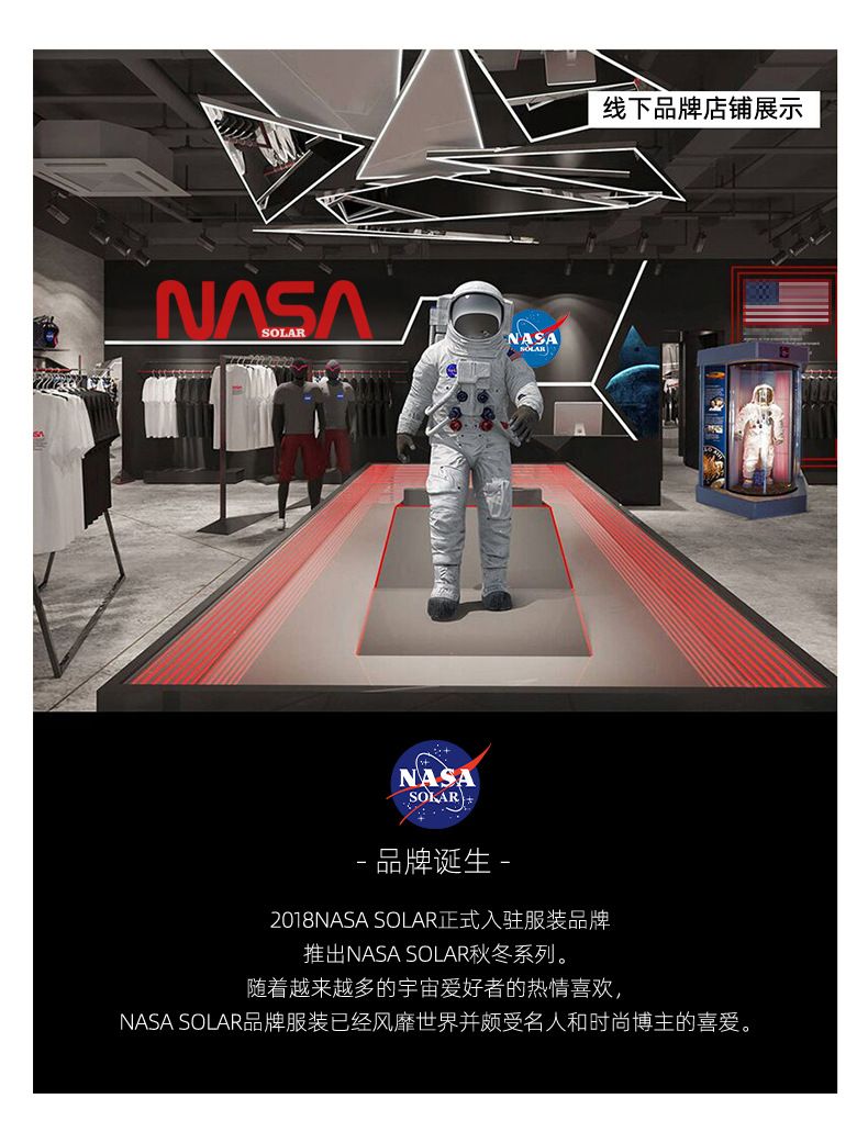 NASA 联名2025夏季新款时尚百搭字母印花T恤户外运动情侣短袖上衣详情14