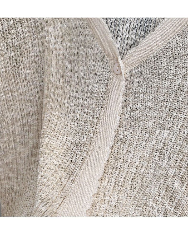 针织冰丝开衫长袖夏季黑色春秋薄款外搭短款空调衫披肩上衣女详情8