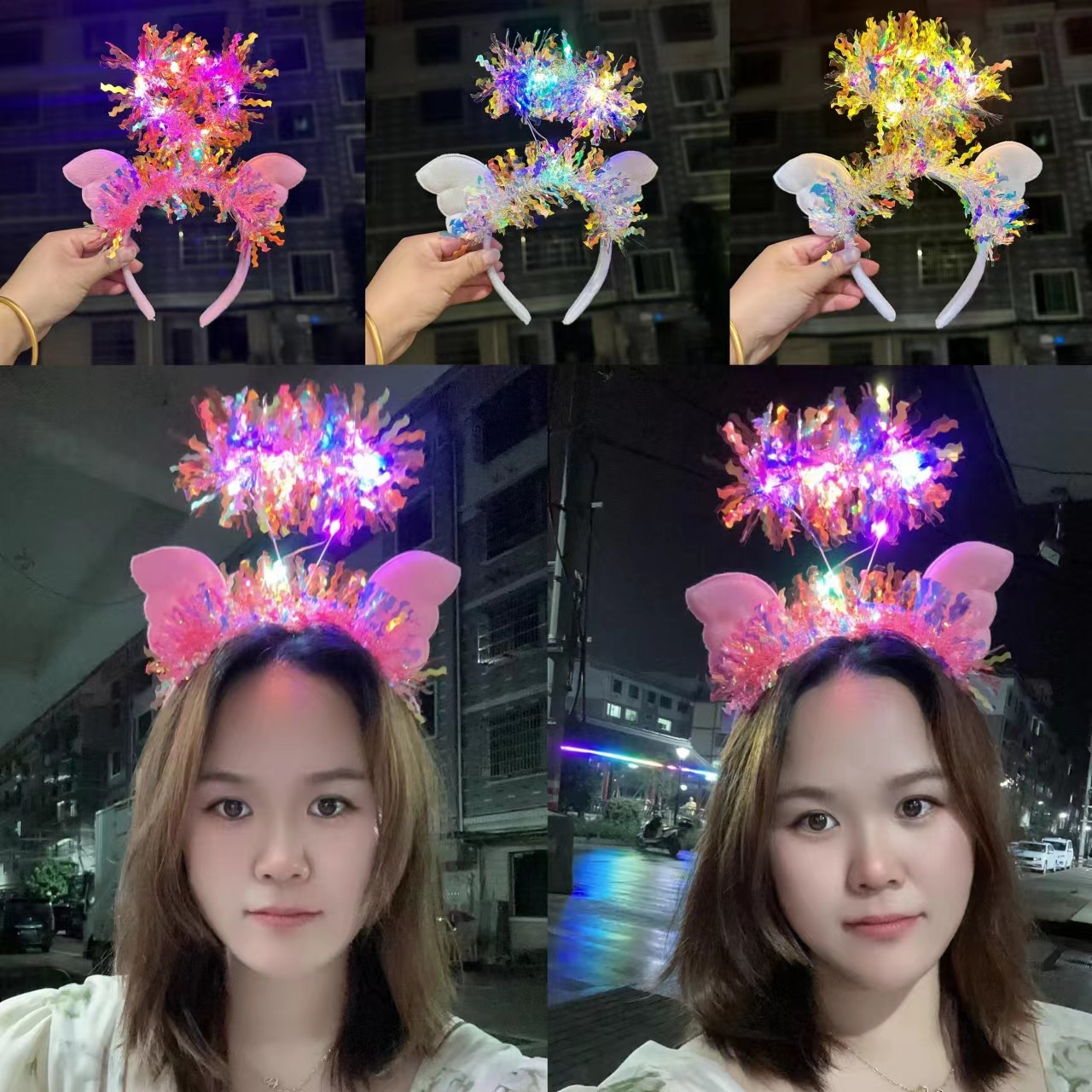 新款发光金丝闪光天使翅膀头箍生天使小翅膀网红仙女头饰厂家批发详情1