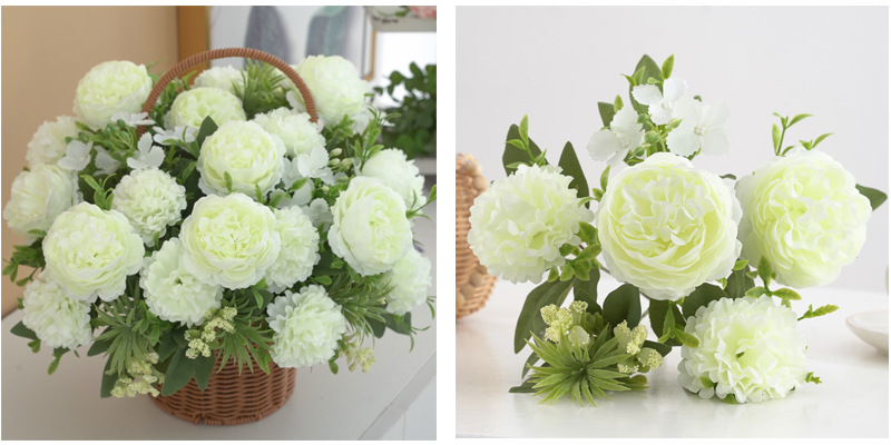 仿真花茶苞牡丹玫瑰多款绢花装饰家居婚庆花艺园配材配景摄影道具详情33