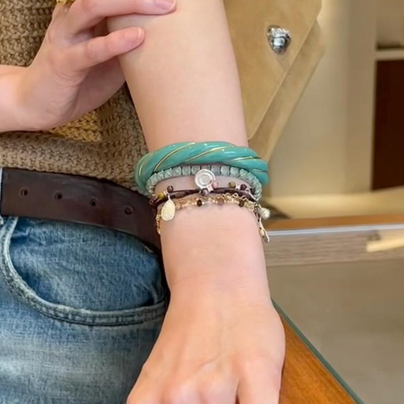 法国复古小众设计扭结设计马卡龙开口手镯个性中古独特轻奢高级感详情13