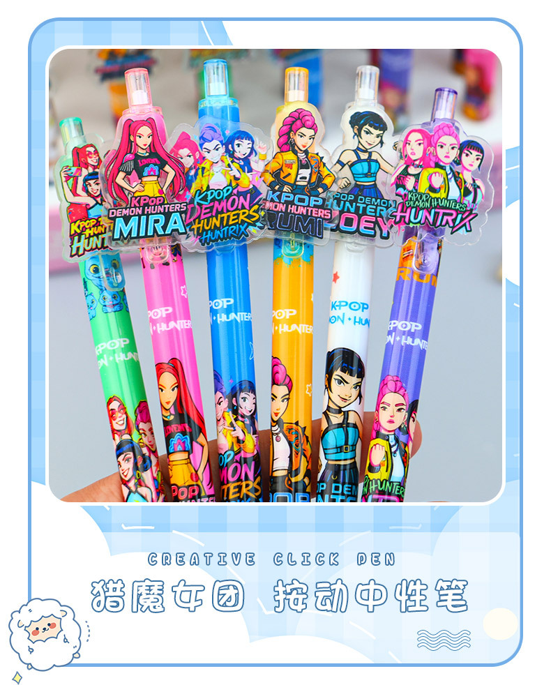 New Witcher Team patch press pen 0.5mm black smooth gel pen student writing pen cartoon stationery pic 1