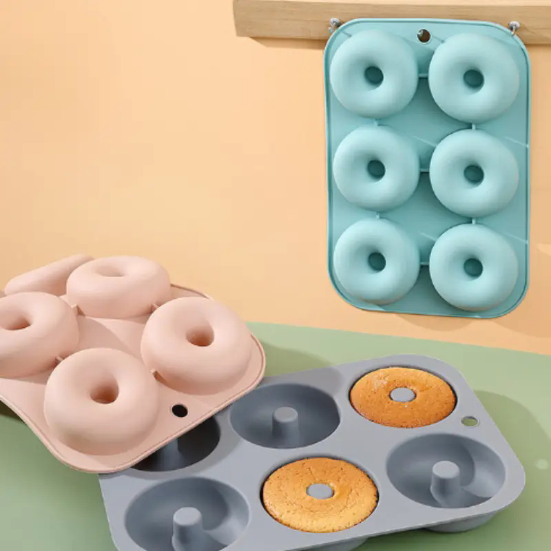 跨境热销圆形汉堡面包模具6连甜甜圈家用法式面包烤盘模具易脱模详情6