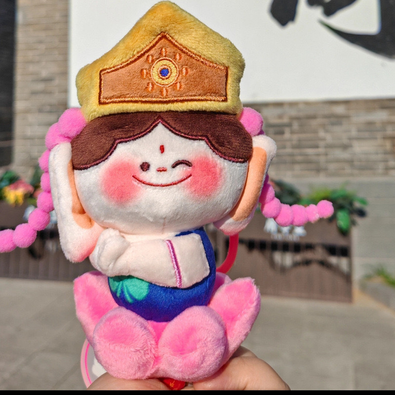 山西大同好礼文创纪念品佛小伴挂件合掌云冈石窟莲花小佛毛绒玩偶详情5