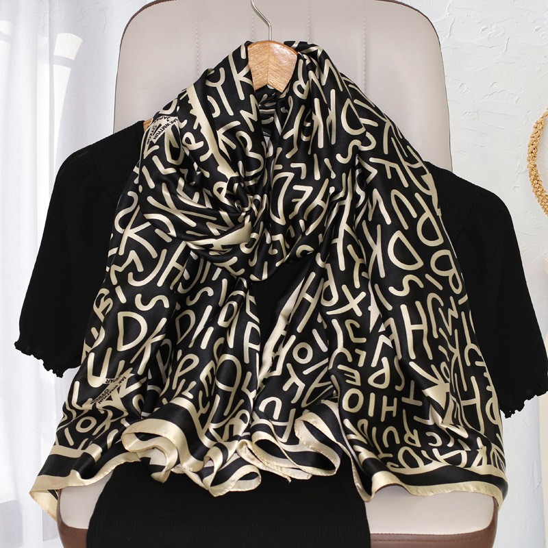 夏季仿真丝丝巾时尚高档大牌长巾防晒真丝丝巾批发围巾披风女夏天详情28