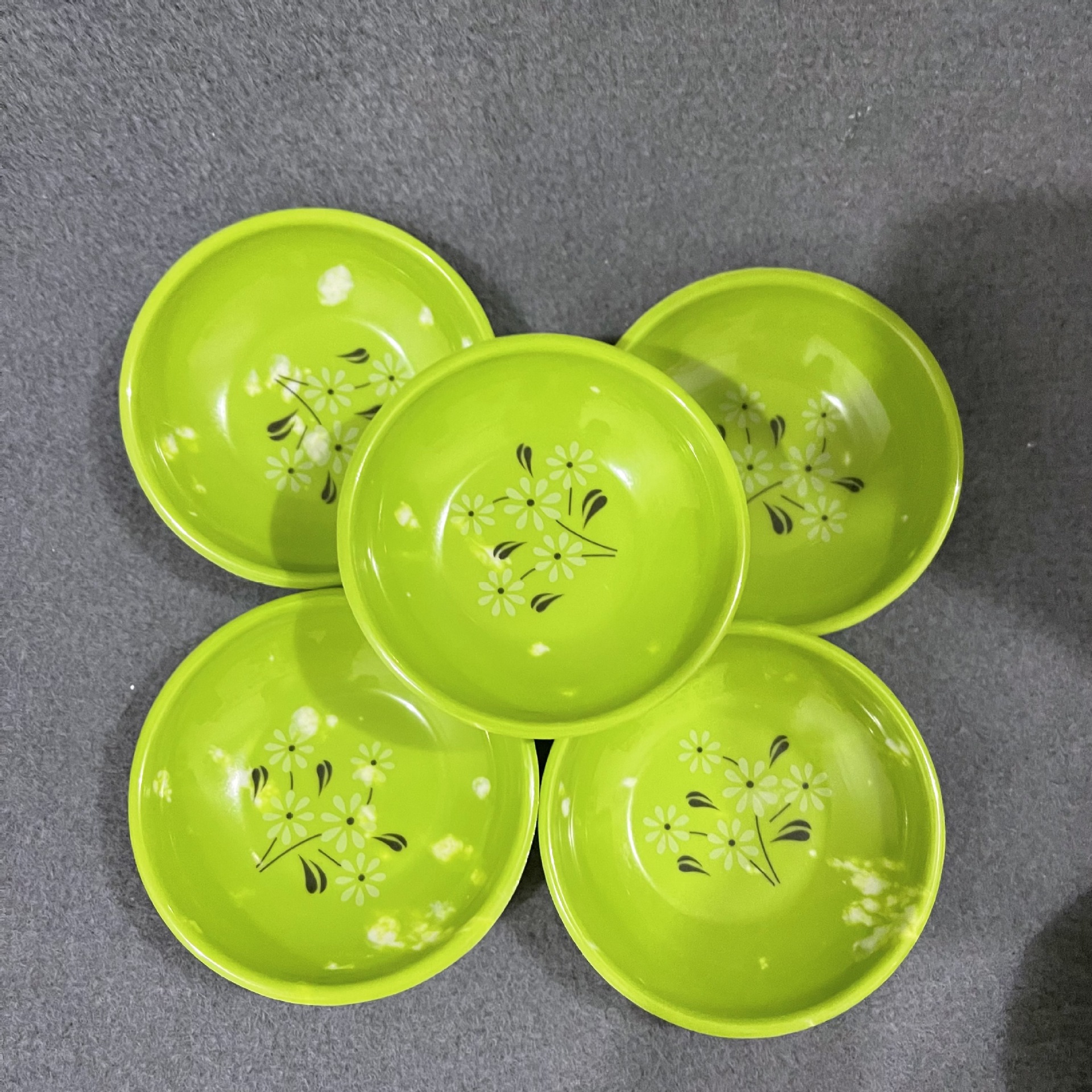 【 Zone 3-10 】8862 Snowflake Plate 1200/ box 8862A Vinegar Plate, Green Flower Plate, Fast Food Plate, Dipping Sauce Plate, Printed Plate 1 yuan supply pic 4