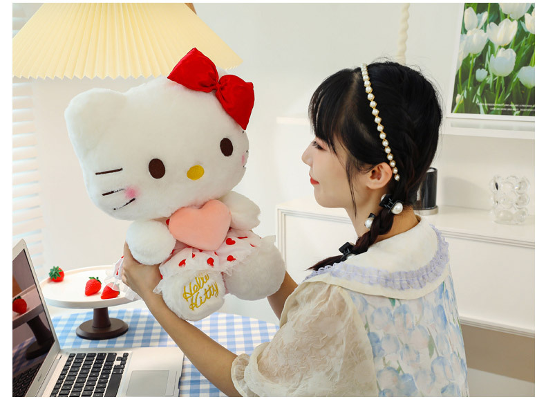 New heart-hugging KT cat doll, gauze dress, hellokitty plush toy, Hello Kitty birthday gift wholesale pic 6