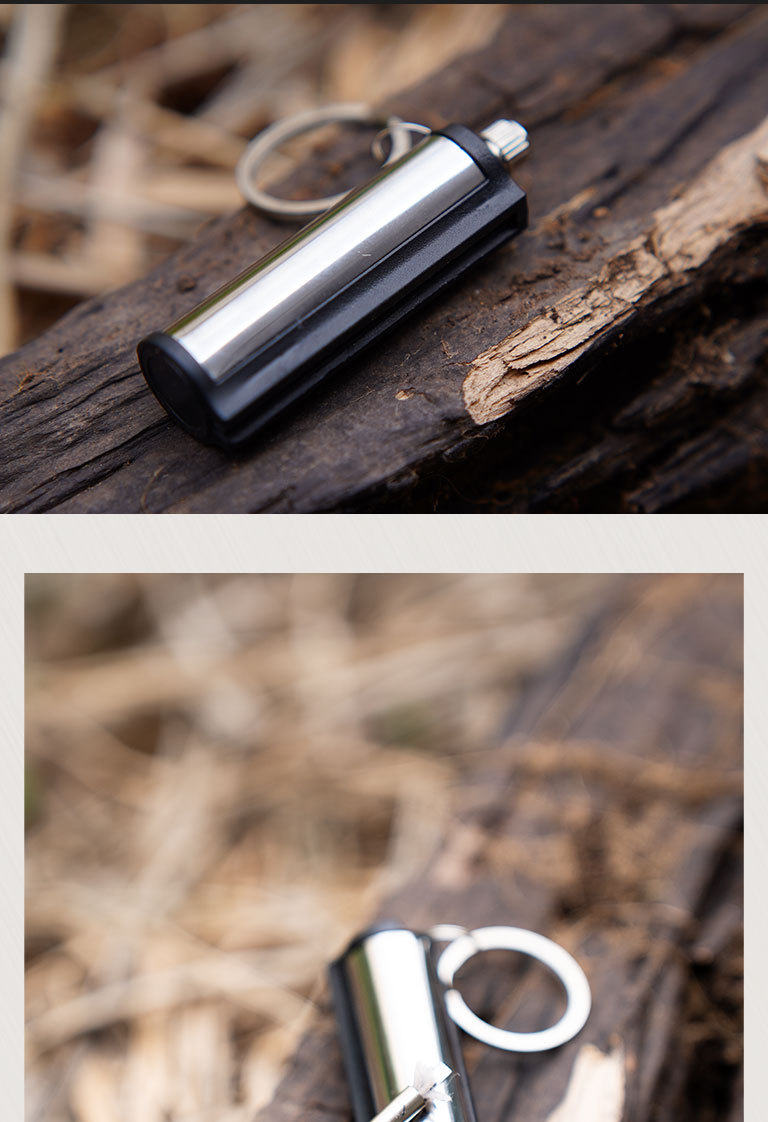 户外钥匙扣万次火柴防水创意点火安全火柴棒不锈钢打火机个性打火详情9