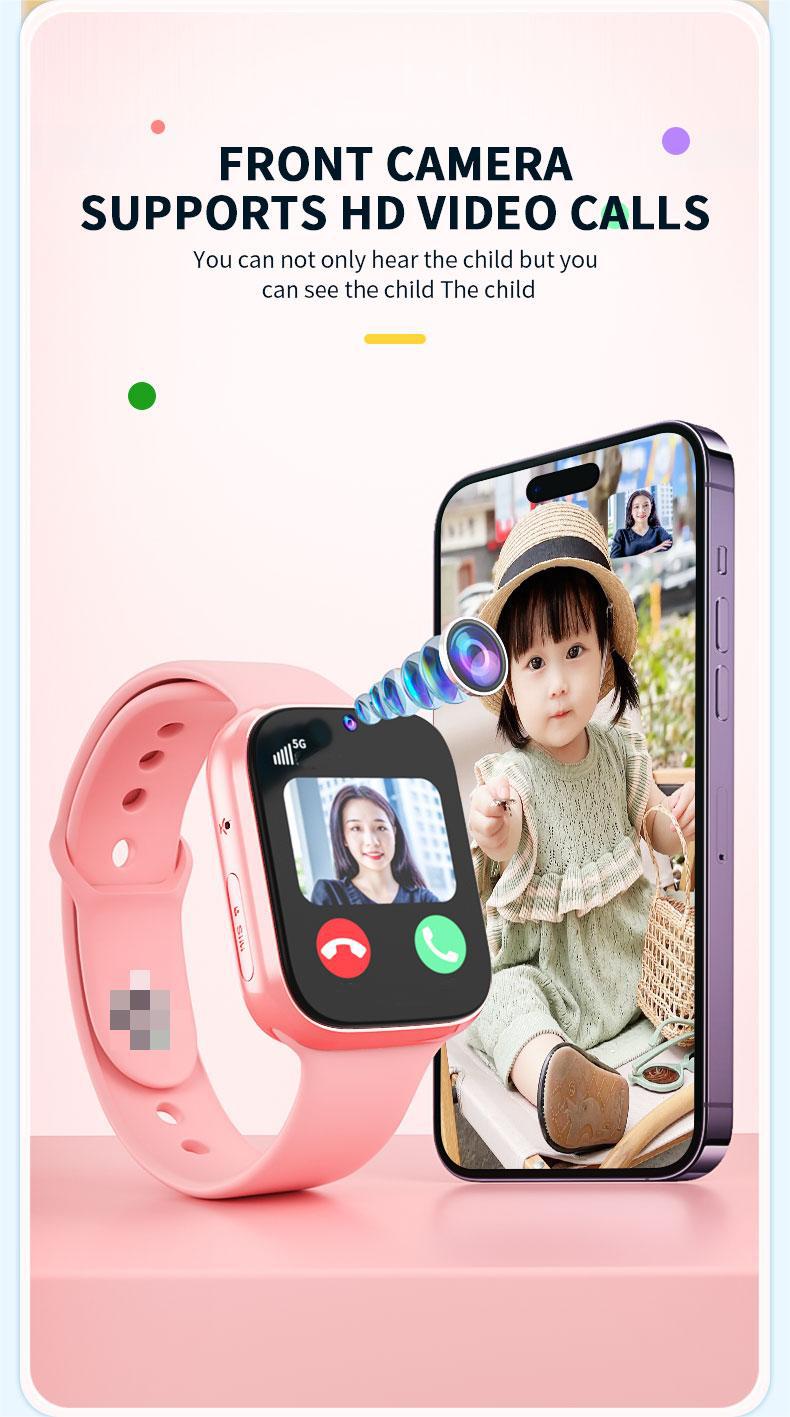 跨境热销儿童智能电话手表防水拍照视频聊天小孩定位可插卡5g学生详情15