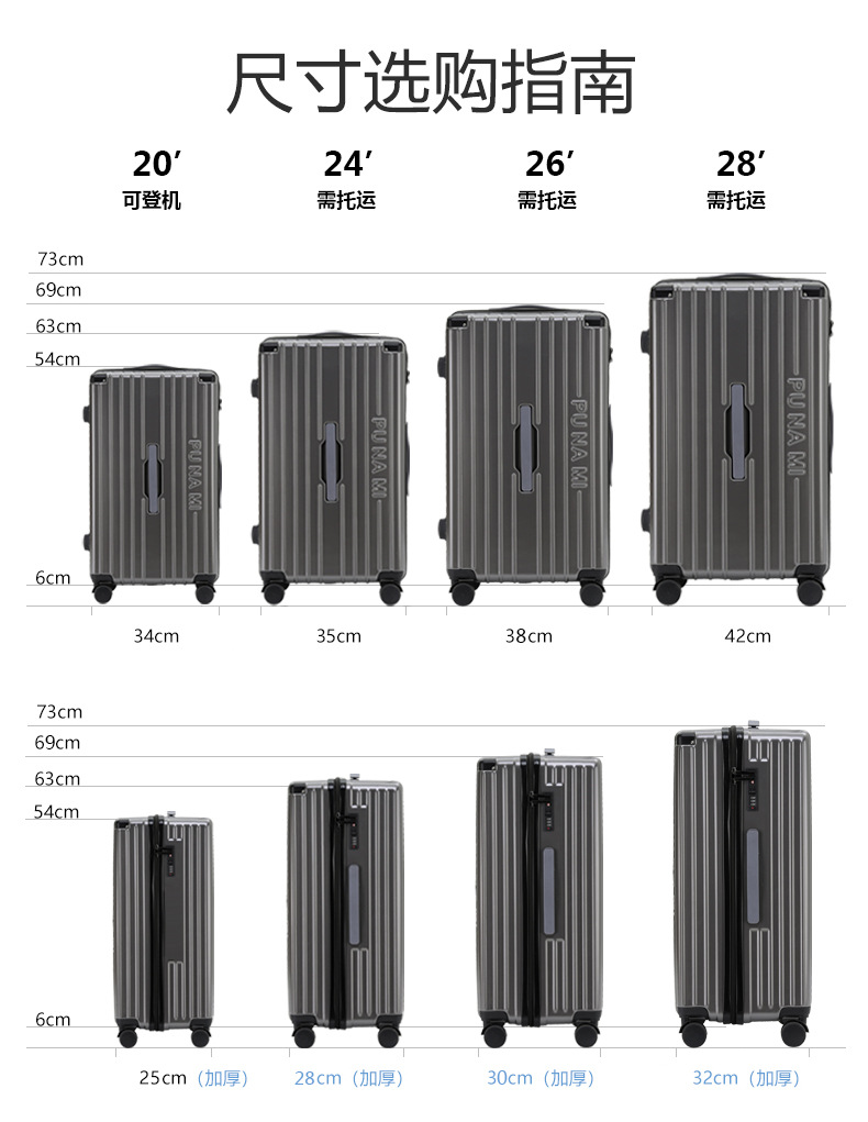 行李箱拉杆箱女大容量28寸拉链款男旅行箱万向轮学生耐用密码皮箱详情23