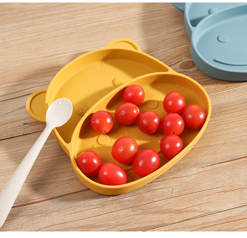 宝宝硅胶卡通河马可水煮可消毒防摔带吸盘可爱儿餐具童辅食碗详情16