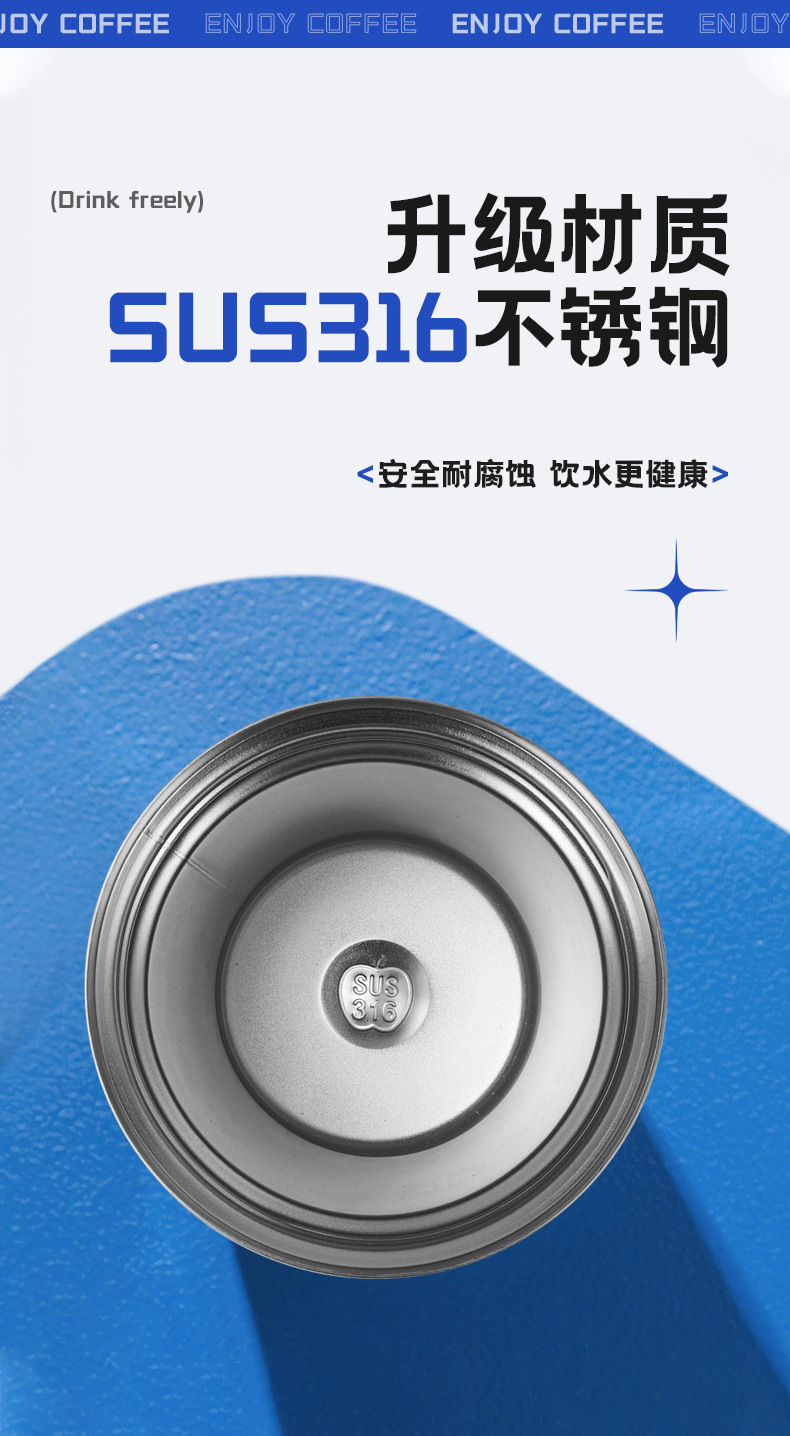 Wholesale of large-capacity insulated cups, 316 stainless steel coffee cups with high appearance standards, smart temperature-displaying portable small insulated water cups pic 20