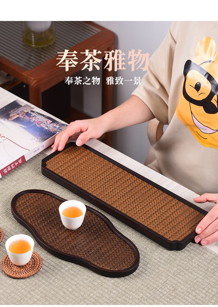 中式复古竹制小茶盘席面家用托盘壶承果盘古典茶具小型干泡台茶道详情6