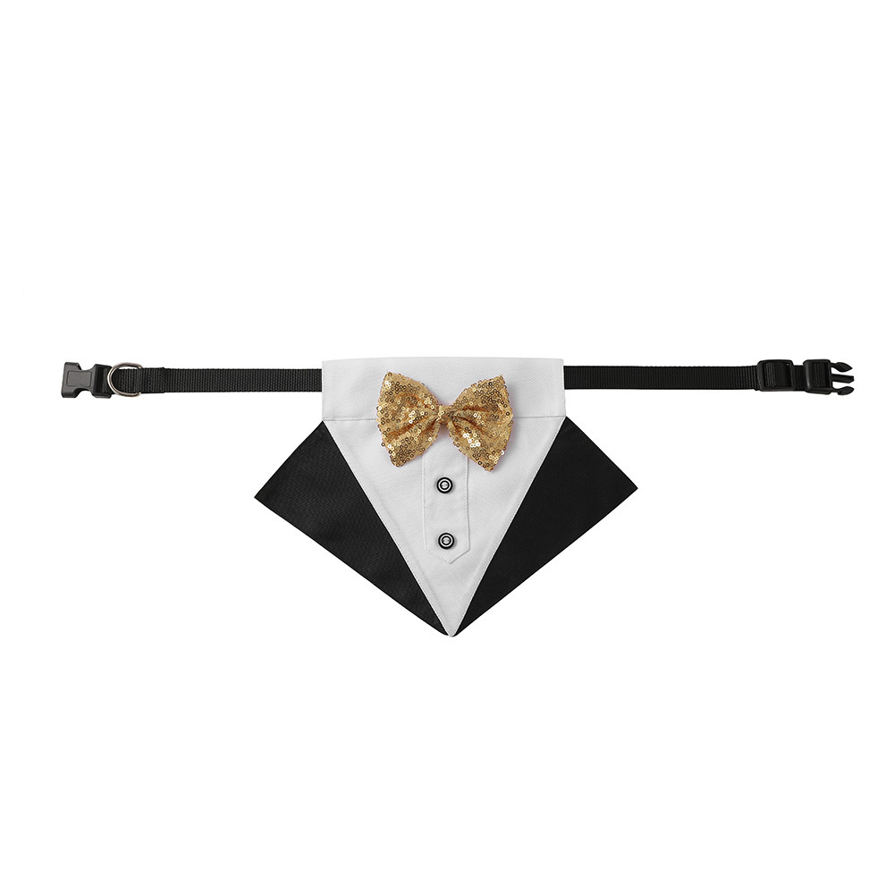 New wedding suit, pet saliva towel, dog collar, pet triangle towel, pet bow tie, wedding suit triangle towel pic 4
