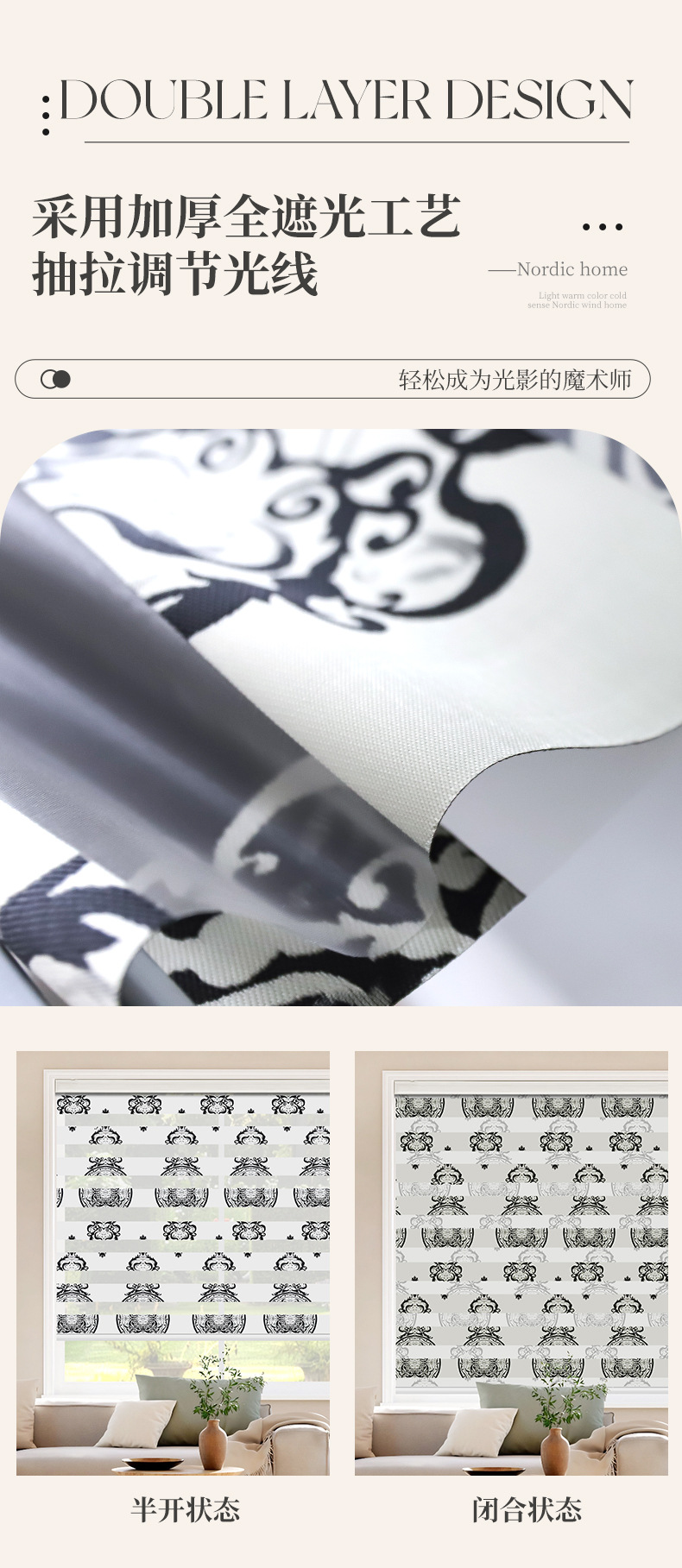 Amazon European-style cut-and-cut soft gauze blinds, Venetian blinds, zebra blinds, roll-up shading and sunshade roller blinds pic 3