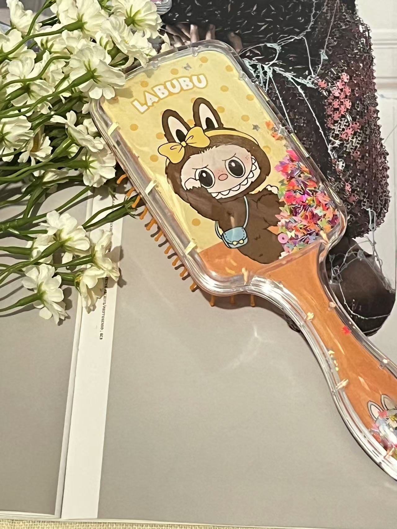 史迪仔儿童美发梳可爱卡通KT猫三丽欧气垫流沙梳气囊梳可挑款详情11