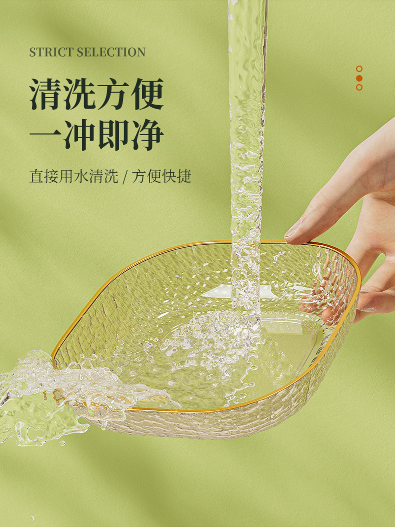 Bone-spitting plate, a home-use light luxury transparent small plate, food-grade table fruit and snack plate, the original manufacturer of bone-spitting plate pic 7