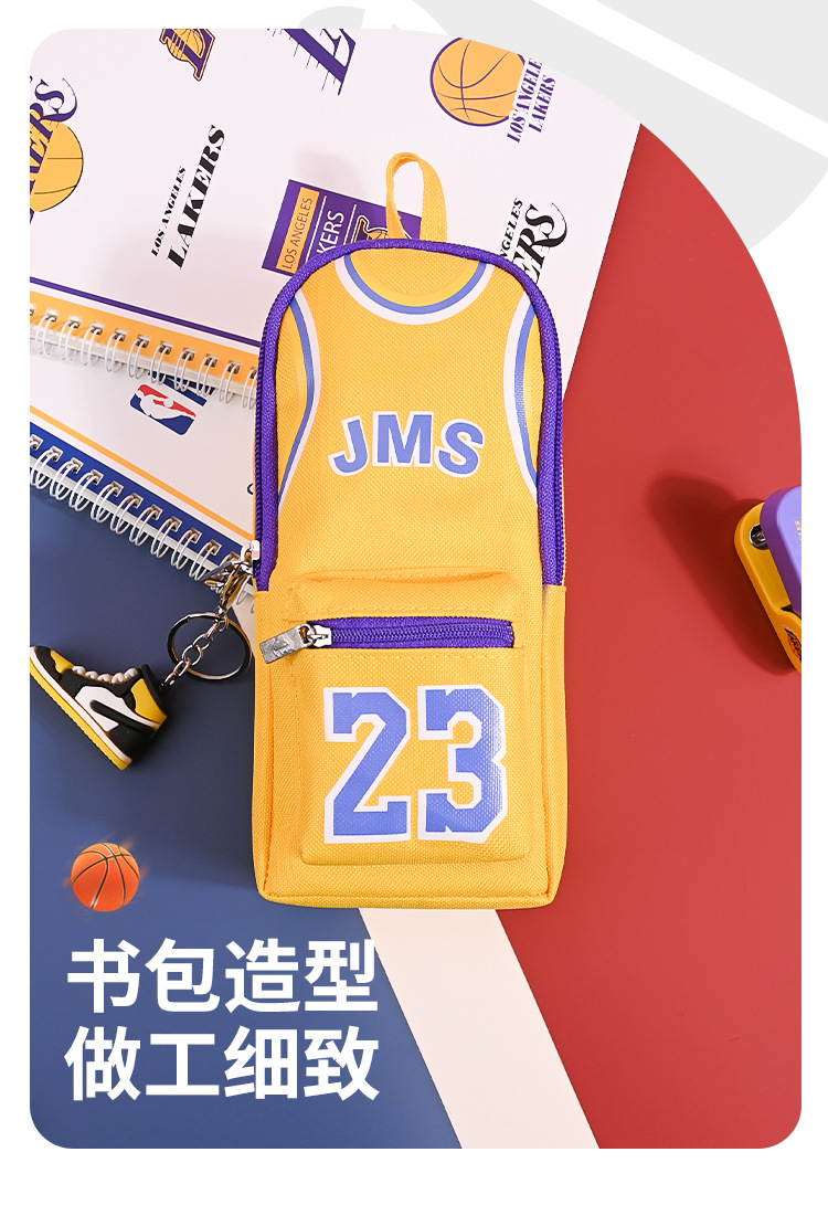 世界杯球星笔袋小学生收纳书包笔袋高颜值笔袋大容量耐脏双层篮球详情10