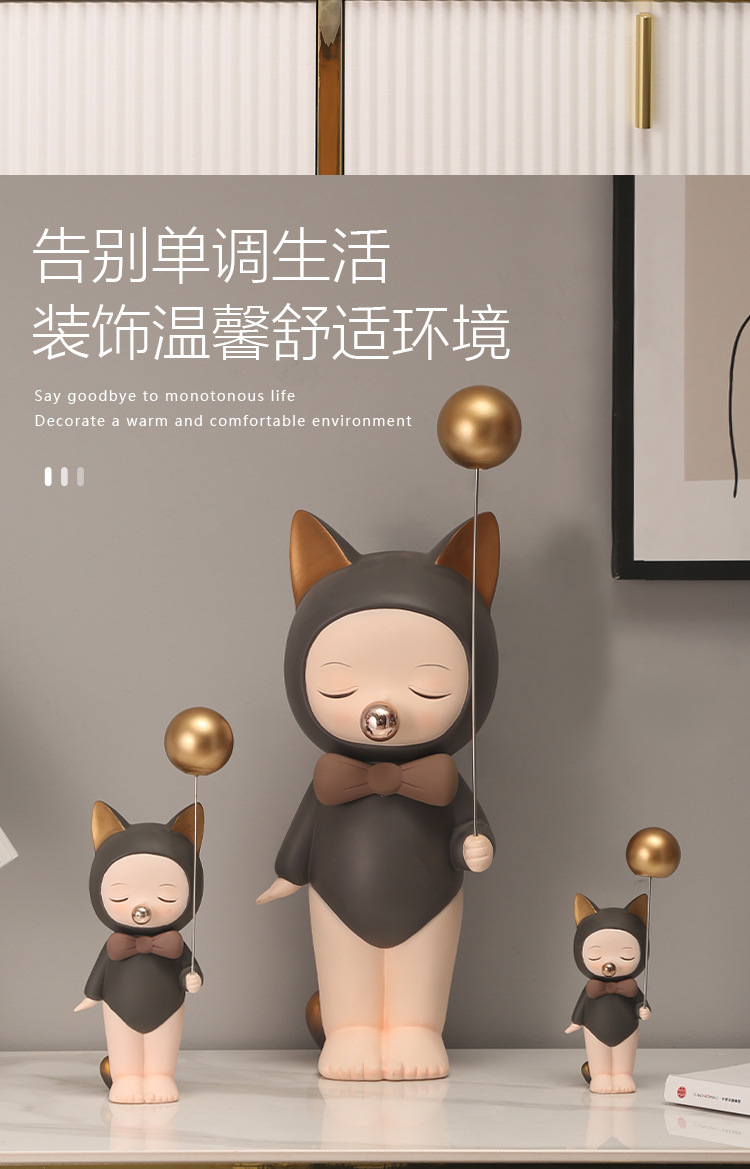 创意可爱少女心桌面猫女孩摆件办公室家居装饰品创意生日礼物女生详情7