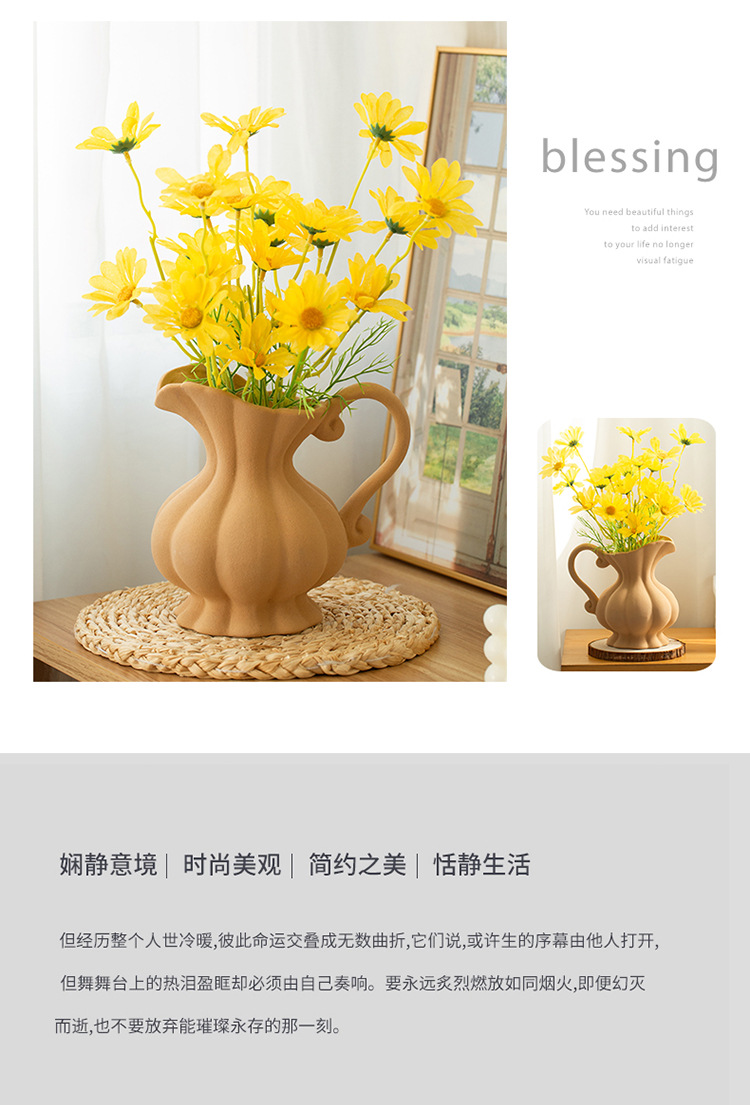 2026 new style white ceramic vase, three or two plastic empty wine bottles, ceramic glass vase, small wine bottles pic 6