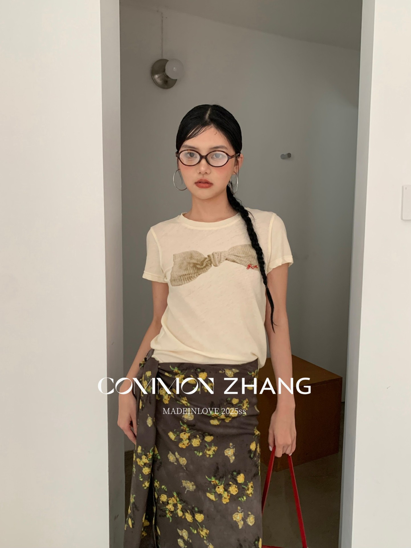 CZ ZHANG Summer Korean Style laid-back Casual Versatile Bow Print Letter Embroidery short-sleeved T-shirt B20639 pic 16