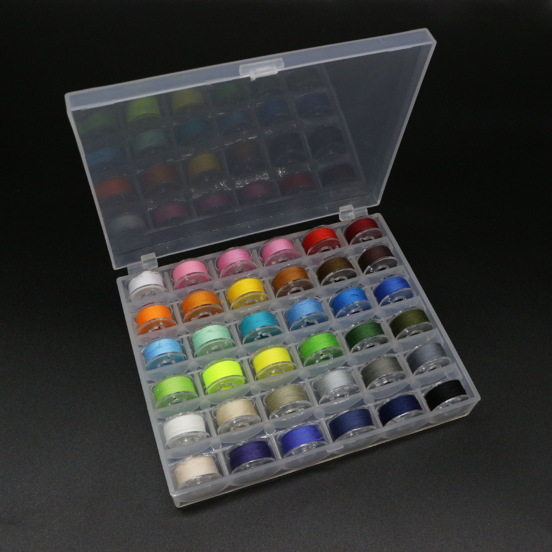 厂家批发家用缝纫机梭芯彩色绕线梭心25/36格梭心套装彩色缝纫线详情21