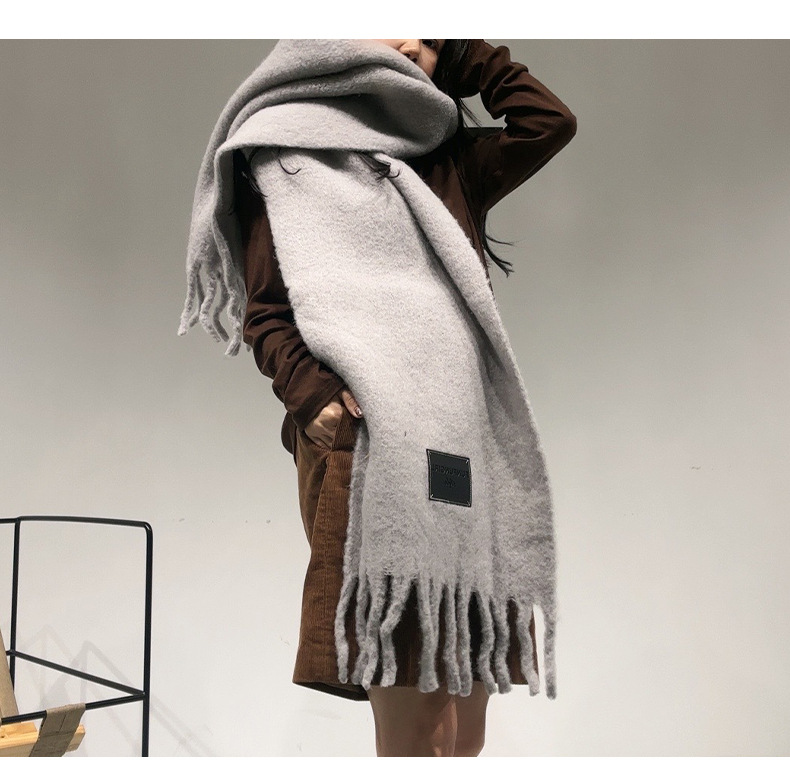 Autumn and winter Ankela Red Wool Scarf for women, new solid color thickened warm scarf, high-end, simple and versatile shawl pic 27