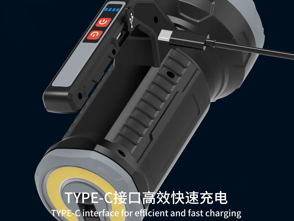 High-intensity portable light, retractable taillight, USB rechargeable lithium battery, outdoor lighting searchlight, portable flashlight pic 7