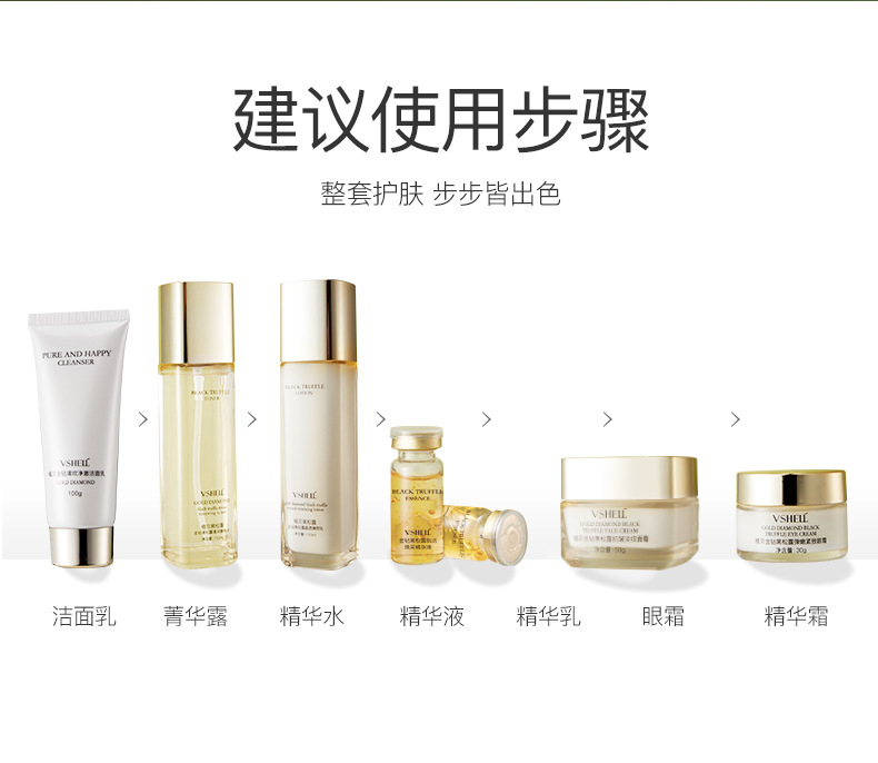植贝黑松露淡纹抗皱套装 补水保湿紧致护肤品套盒九件套厂家批发详情15