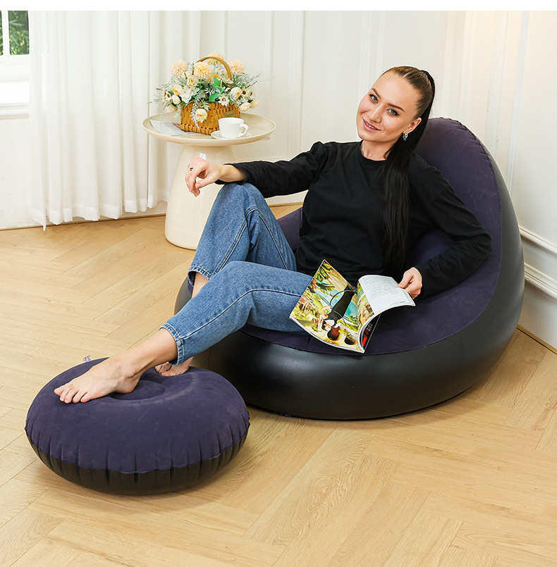 Cross-border new products: Velvet fabric lazy sofa, inflatable and foldable lounge chair, sofa bed, Japanese-style household sitting chair, outdoor bed pic 16