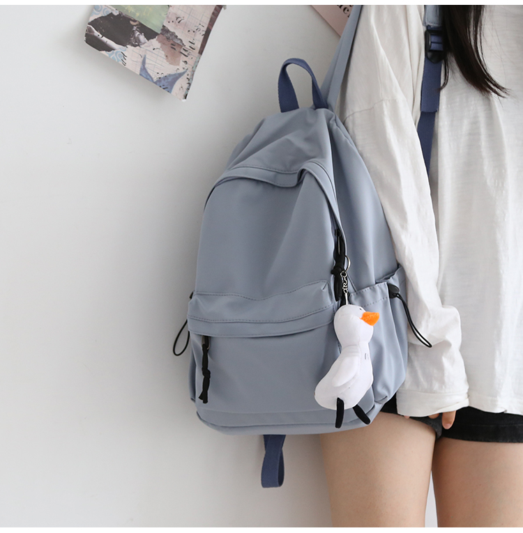 NR森系百搭纯色双肩包男书包女大学生韩版高中背包女双肩大小款详情31