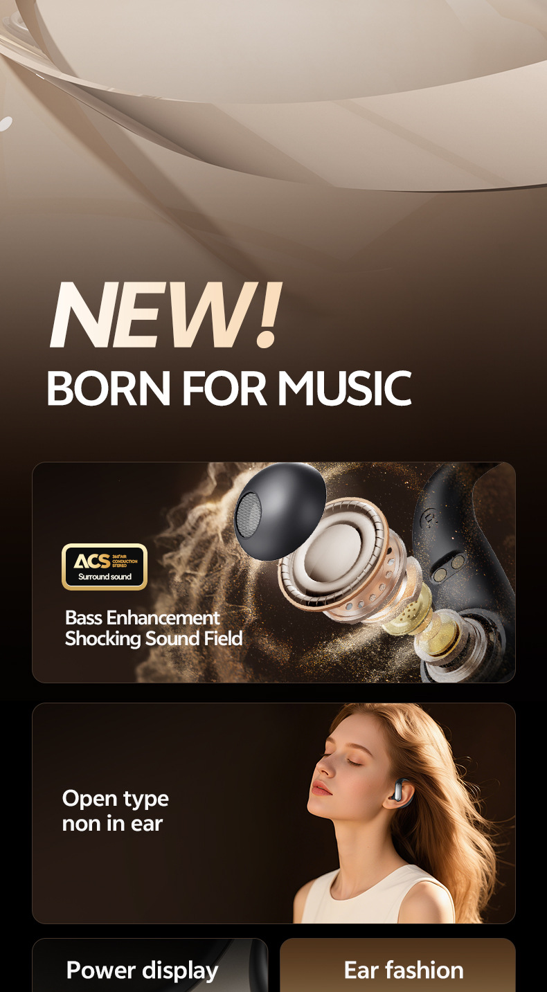 New product M129 Private mold OWS digital display non-in-ear Bluetooth headphones noise-cancelling wireless ear-hook smart headphones factory pic 4