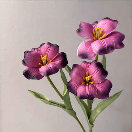PU开口笑郁金香仿真假花手感保湿婚庆用花摄影道具装饰摆件仿真花详情12