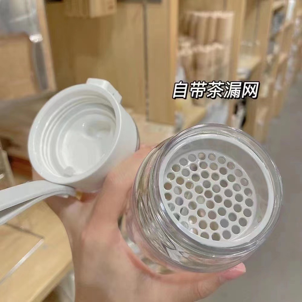 无印良品平替塑料杯子大容量奶茶水杯便携随手杯学生儿童创意手提 pic 5