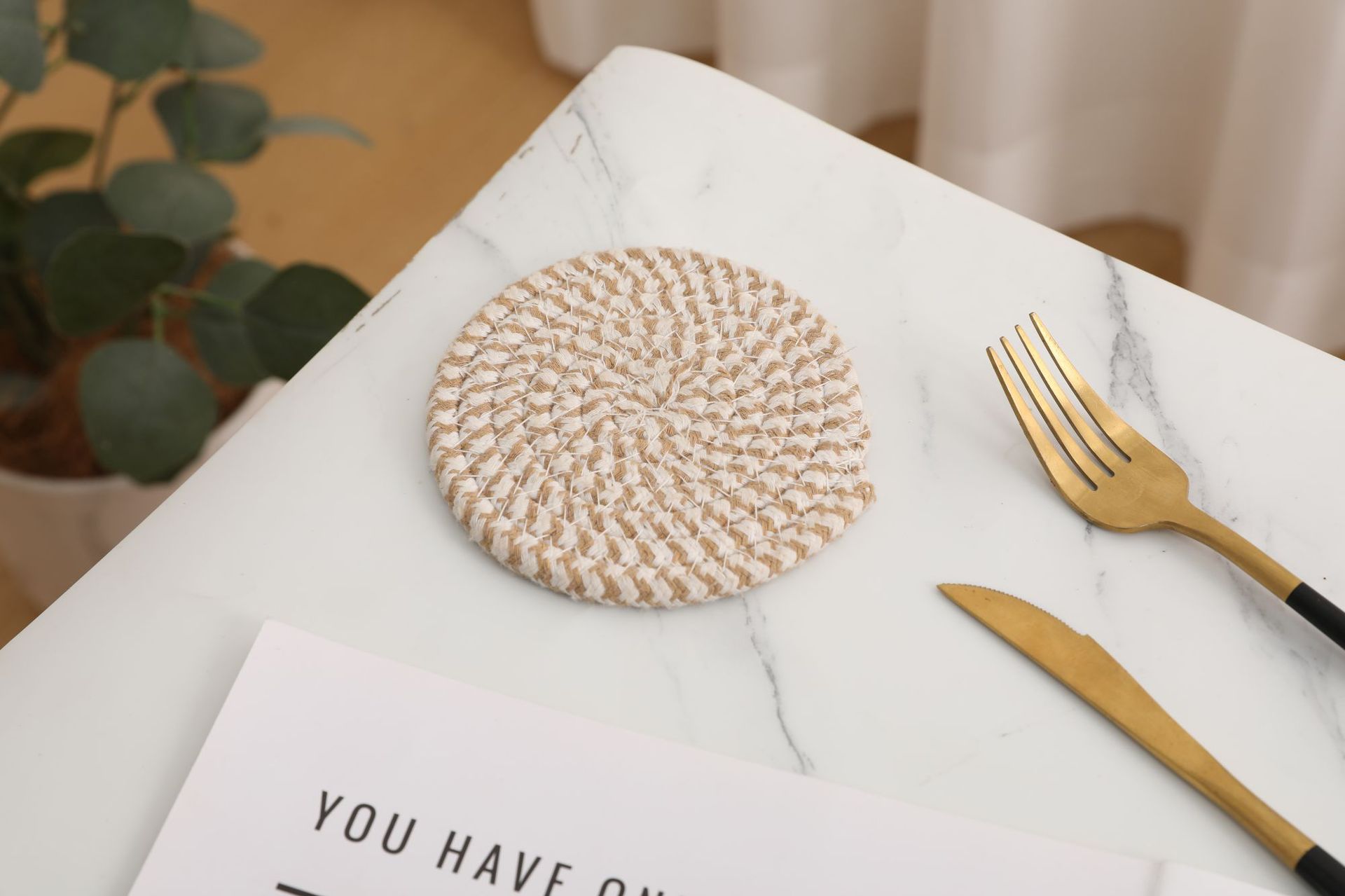 杯垫圆形加厚垫子北欧ins棉绳编织隔热餐垫砂锅垫棉线绳防烫餐桌详情8