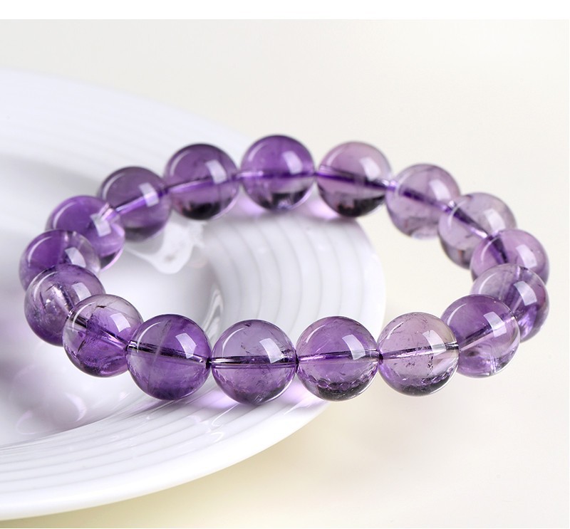 乌拉圭天然紫水晶手链女款深浅色单圈饰品批发紫水晶手串首饰品详情3