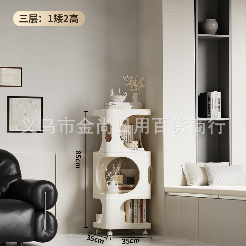 多层置物架创意收纳柜可移动带轮零食储物柜床头柜客厅杂物整理架详情2