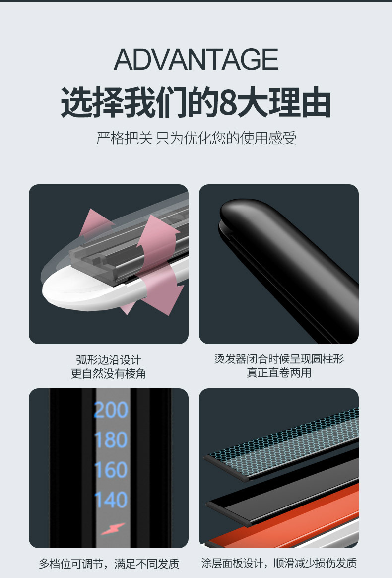 跨境电夹板直卷两用卷发棒直板夹烫发直发器拉直发熨板现货速发详情4