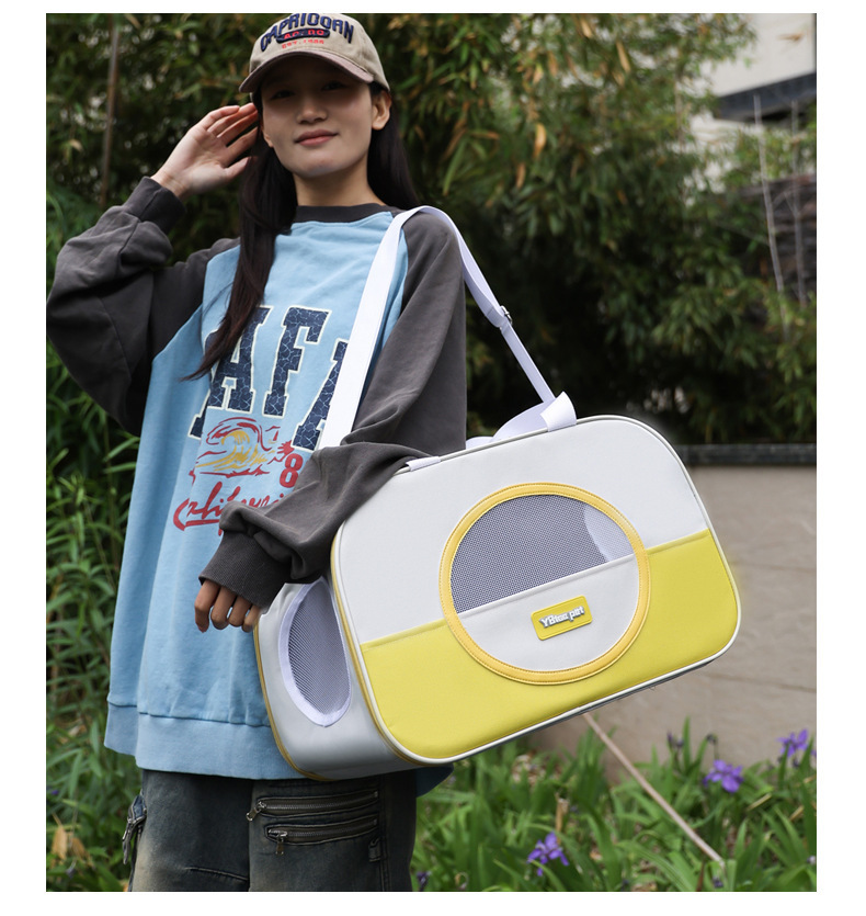 跨境猫包透气大容量外出便携包可单肩斜挎宠物背包猫狗包透气轻便详情17