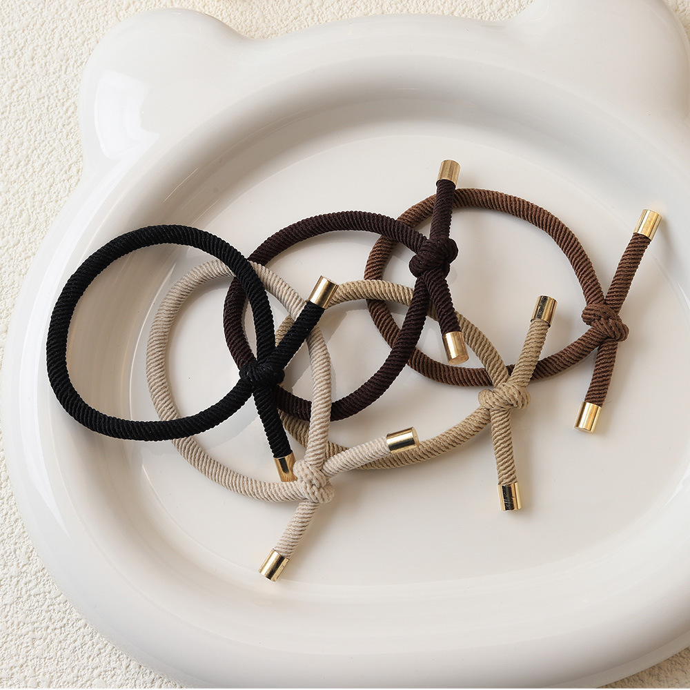 韩式棕色系高弹力发绳基础好用皮筋大地色斜纹扎发耐用头绳发饰详情14