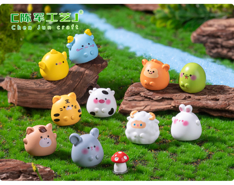 Micro-landscape creative, cute, 12 zodiac cute diy decorative items, blind bag accessories, car-mounted desktop small ornaments pic 41