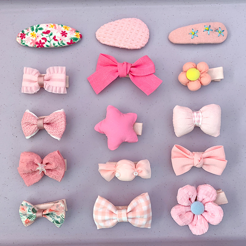 Korean version colorful baby hair clips, sweet and cute baby all-inclusive cartoon flower bow side bangs hair accessories pic 18