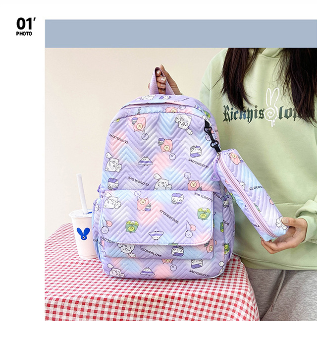 A large-capacity, lightweight backpack for girls in Korean high school, versatile, and a fresh and simple backpack for primary and junior high school students pic 2