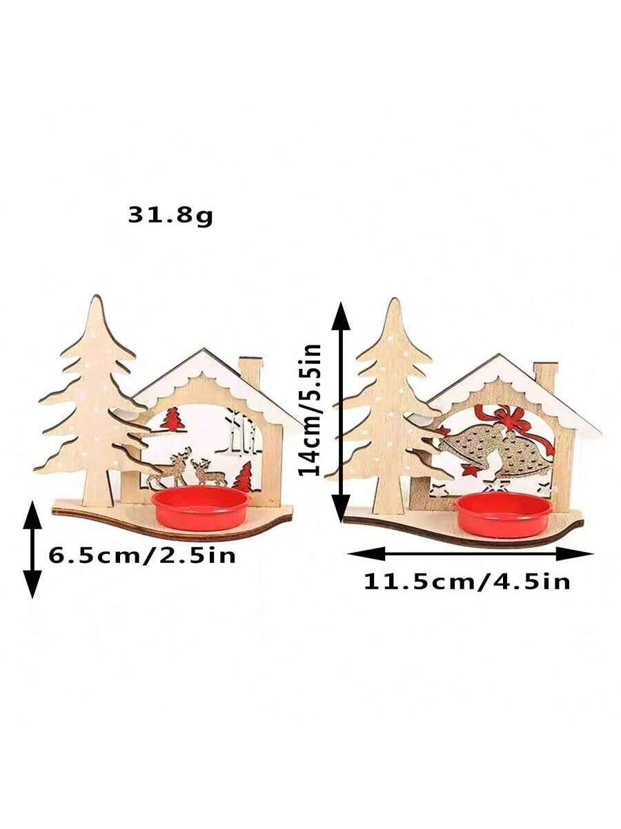 3-205新款铁盘烛台木质彩色圣诞铃铛烛台圣诞节装饰烛台厂家批发详情1