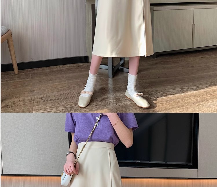 Suitable for pear-shaped figures, large-sized high-waisted long dress suits, slit A-line skirts, knee-length mid-length skirts for women in autumn pic 15