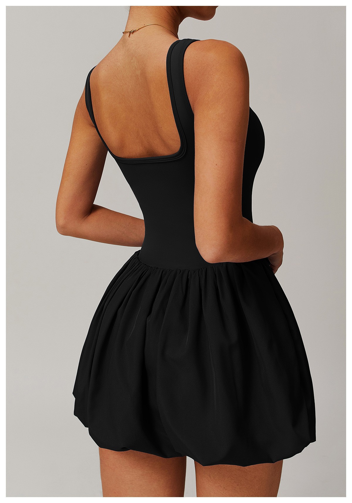 假两件防走光运动户外一体式短裙女带口袋运动短裤花苞速干网球服详情18