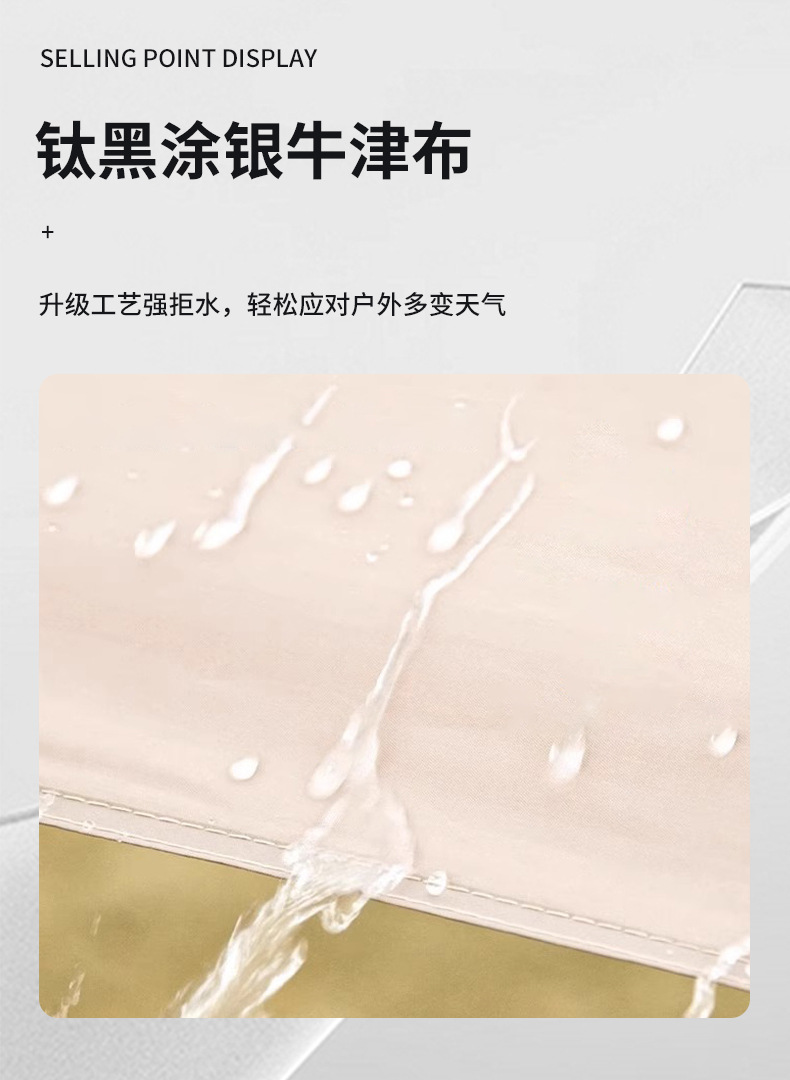 天幕帐篷户外露营全遮光防晒黑胶天幕加厚银胶野营遮阳防雨帐篷详情9
