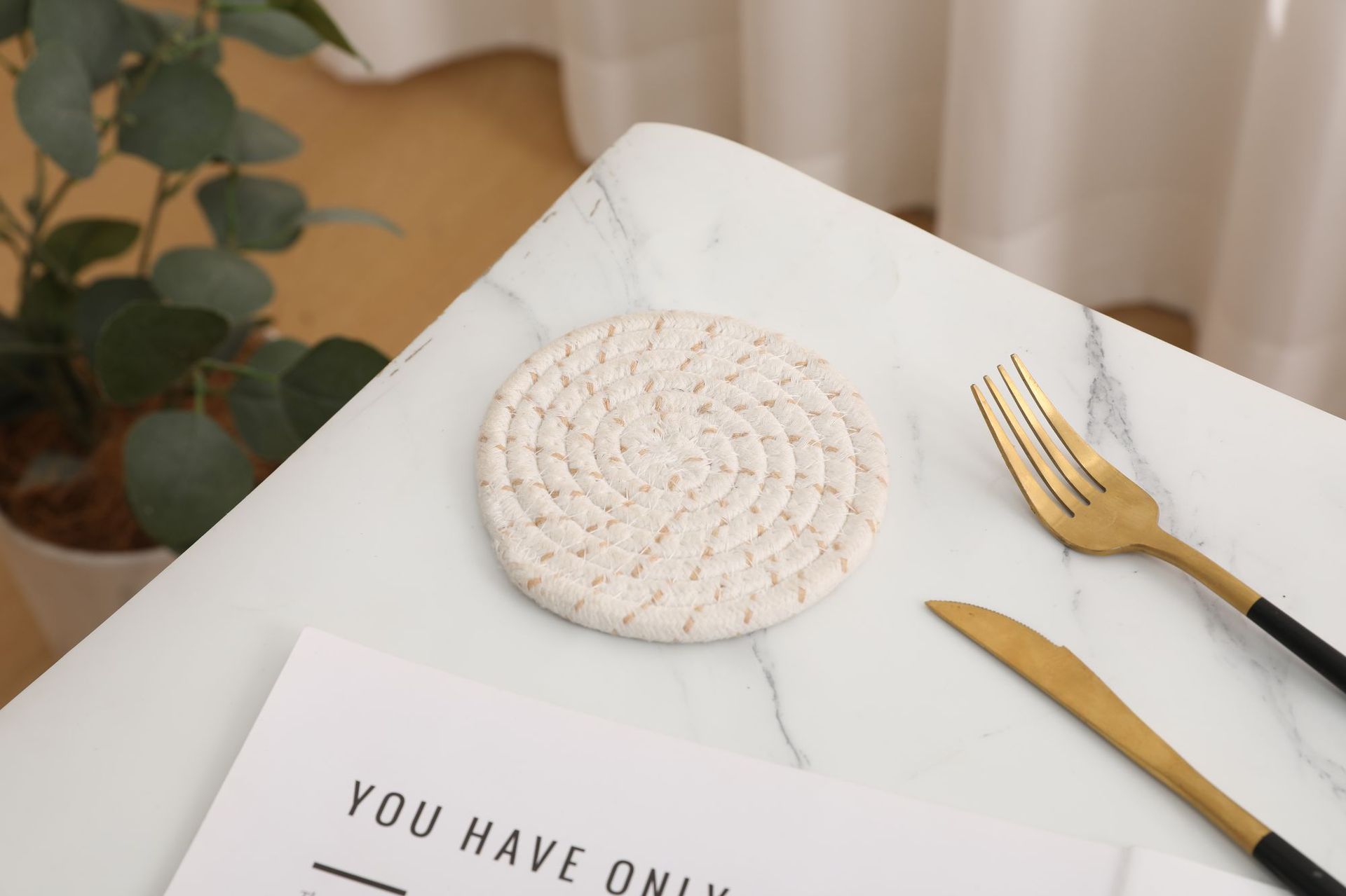 杯垫圆形加厚垫子北欧ins棉绳编织隔热餐垫砂锅垫棉线绳防烫餐桌详情7